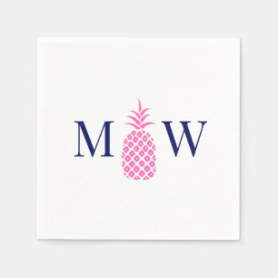 Ananas #11 Paar 2 Anfangsmonogramm DIY Farben Serviette