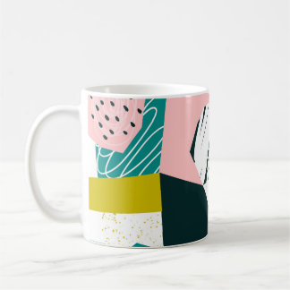 Ananas Abstrakt: farbenfrohe nahtlose Patchwork Kaffeetasse