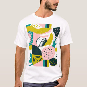 Ananas Abstrakt: farbenfrohe nahtlose Patchwork T-Shirt