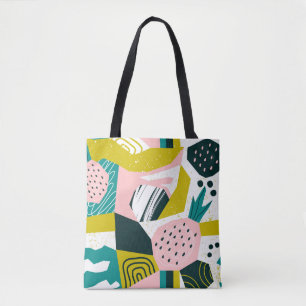 Ananas Abstrakt: farbenfrohe nahtlose Patchwork Tasche