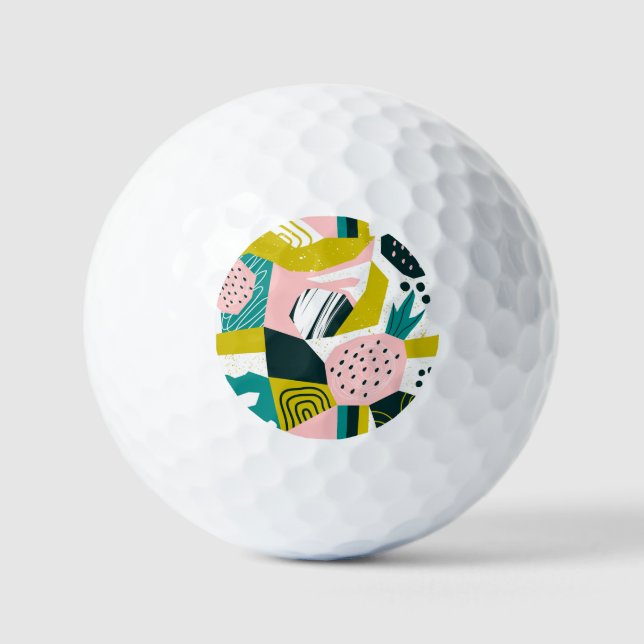 Ananas Abstrakte: Farbige Nahtlose Patchwork Golfball (Vorderseite)