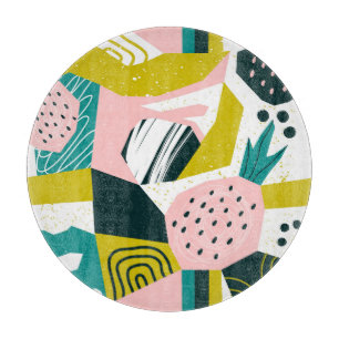 Ananas Abstrakte: Farbige Nahtlose Patchwork Schneidebrett