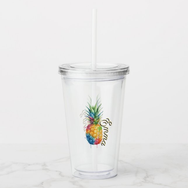 Ananas Acryltrinkbecher (Vorderseite)