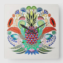 Ananas-Acrylwand-Uhr