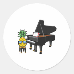 Ananas Aloha Beaches Hawaii Piano Geschenk - Piani Runder Aufkleber