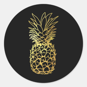 Ananas Aloha Beaches T Shirt Hawaiian Hawaii Vi Runder Aufkleber