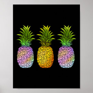 Ananas Aloha Hawaii Hawaiianische Früchte Sommerfe Poster