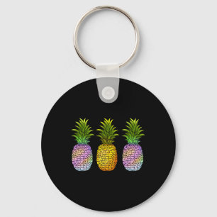 Ananas Aloha Hawaii Hawaiianische Früchte Sommerfe Schlüsselanhänger