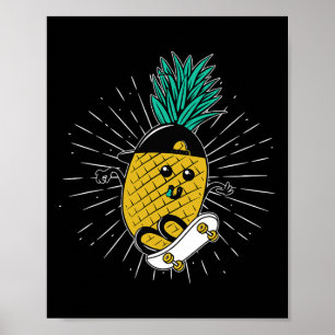 Ananas Aloha Strände Hawaii Skateboarding - Ska Poster