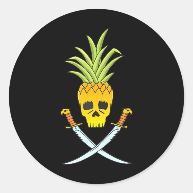 Ananas-Ananas-Ananas Runder Aufkleber (Vorderseite)