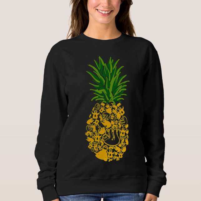 Ananas-Ananas-Ananas-Shape-Sloth Sweatshirt (Vorderseite)