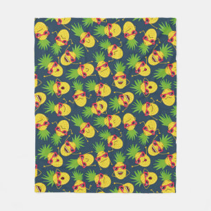 Ananas, Ananas, handgezeichnet, Sommermuster. Fleecedecke