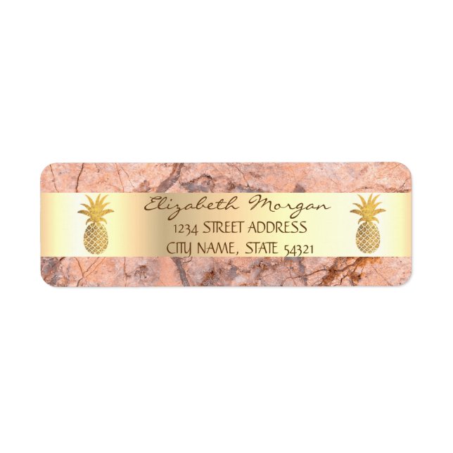 Ananas-Ananas-Marmorstein-Stone-Adressetikett (Vorne)
