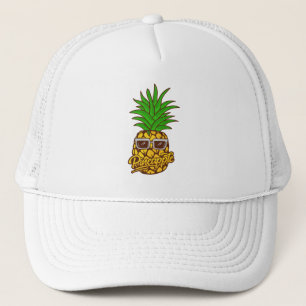 Ananas-Ananas mit Sonnenbrille Truckerkappe