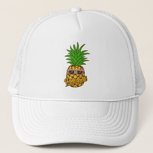 Ananas-Ananas mit Sonnenbrille Truckerkappe (Vorderseite)