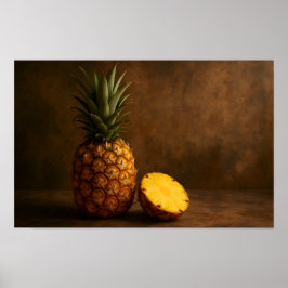 Ananas & Ananas Scheibe Rustikales Grunge-Foto Poster