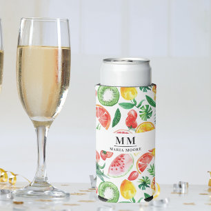 Ananas-Ananas-Watemelons-Monogramm-Bezeichnung Selters Dosenkühler