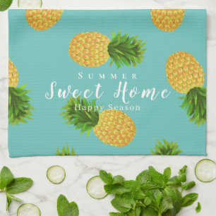 Ananas Aqua Geschirrtuch