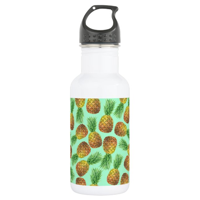 Ananas Aquarell 2 Edelstahlflasche (Vorderseite)