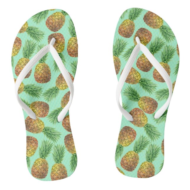 Ananas Aquarell 2 Flip Flops (Fußbett)