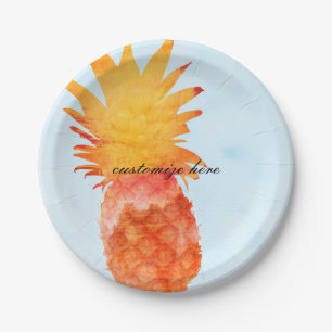 Ananas Aquarell-Tropische Sommerparty Pappteller