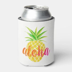 Ananas-Aquarell-tropisches Monogramm Dosenkühler