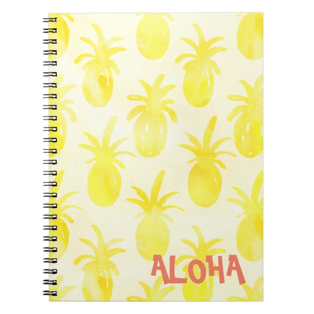 Ananas, Aquarellgelb Notizblock (Vorderseite)