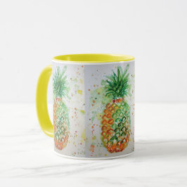 Ananas Aquarellmalerei Tasse