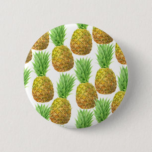 Ananas-Aquarellmuster Button