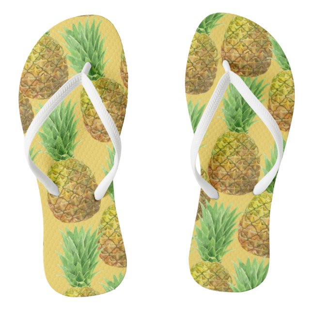Ananas-Aquarellmuster Flip Flops (Fußbett)