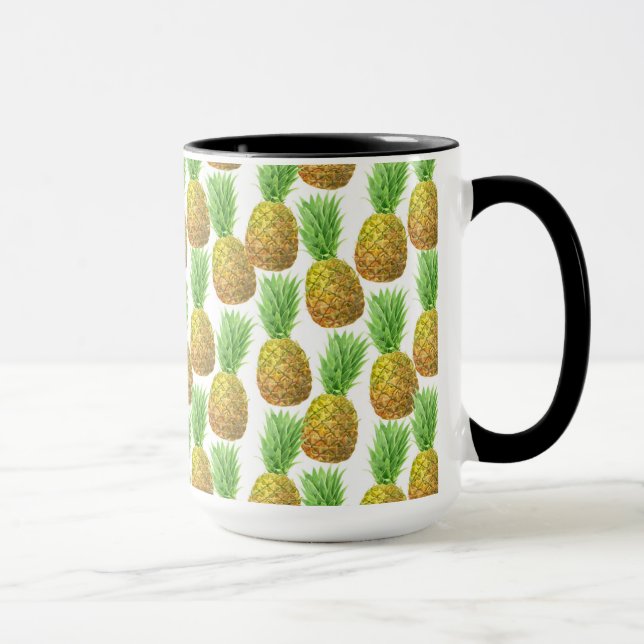 Ananas-Aquarellmuster Tasse (Rechts)
