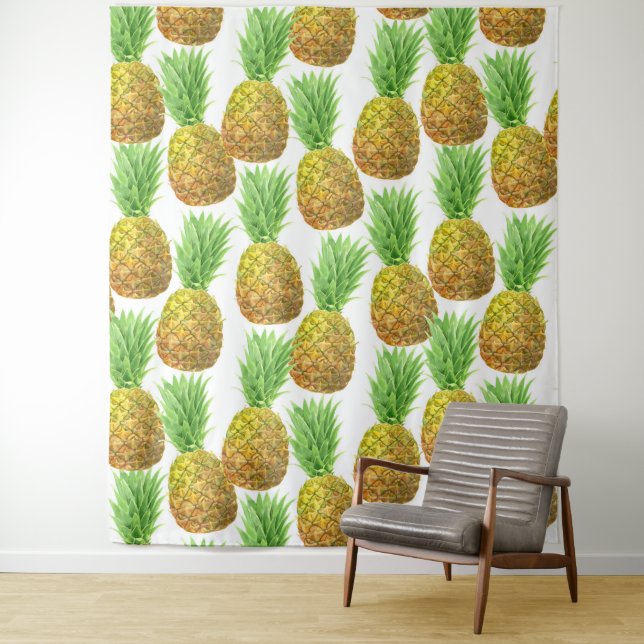 Ananas-Aquarellmuster Wandteppich (Beispiel)