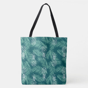 Ananas auf Aquamarin Tasche
