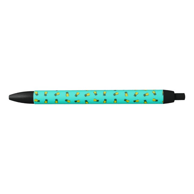 Ananas auf blauem Hintergrund Kugelschreiber (Vorderseite)