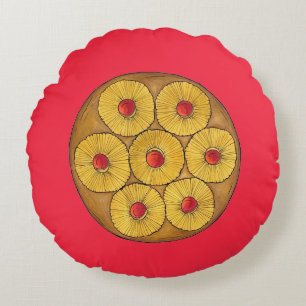 Ananas Auf dem Kopf Backkuchen Kirschen backen Des Rundes Kissen