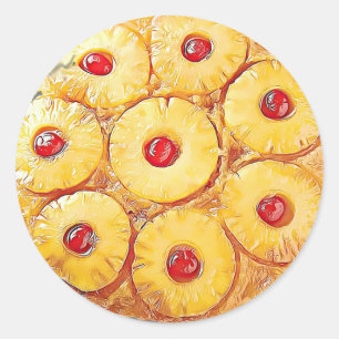 Ananas Auf dem Kopf Esskuchen Aufkleber