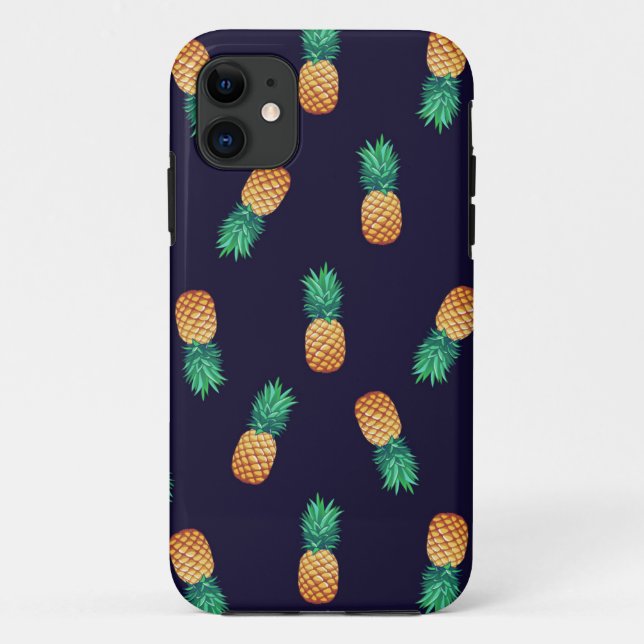 Ananas auf Marine Case-Mate iPhone Hülle (Rückseite)