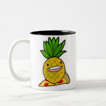 Ananas auf Pizza-Tasse