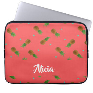 Ananas auf rosa laptopschutzhülle