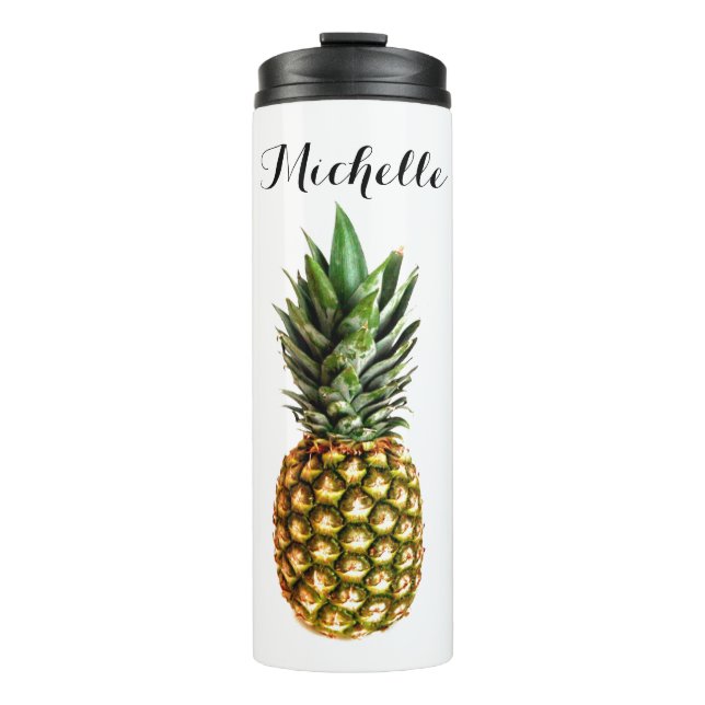 Ananas aus individuelle Name liebt die thermische  Thermosbecher (Vorderseite)