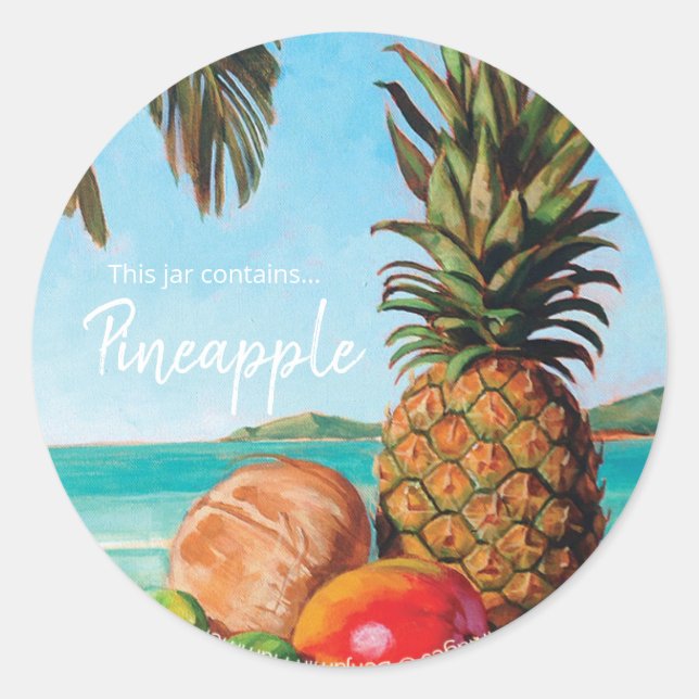 Ananas-Ball-Canning-Etikett Runder Aufkleber (Vorderseite)