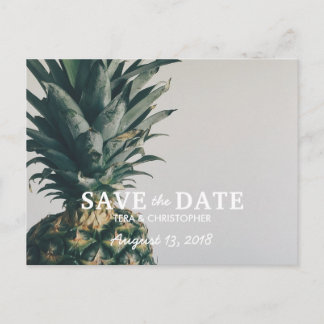 Ananas Beach Hochzeit in Urlaubsort Save the Date Ankündigungspostkarte