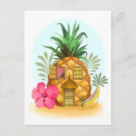 Ananas Beach House Postcard Postkarte