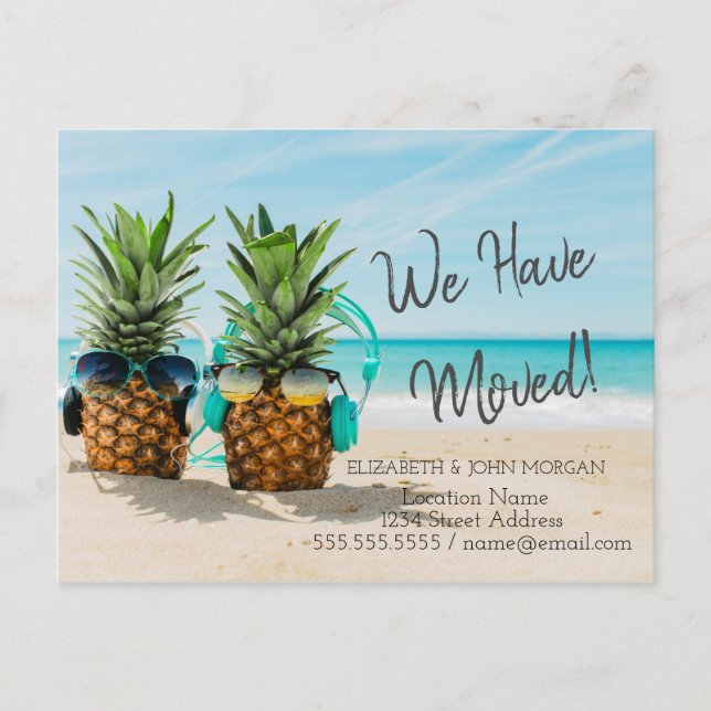 Ananas Beach Moving Ankündigungspostkarte (Vorderseite)