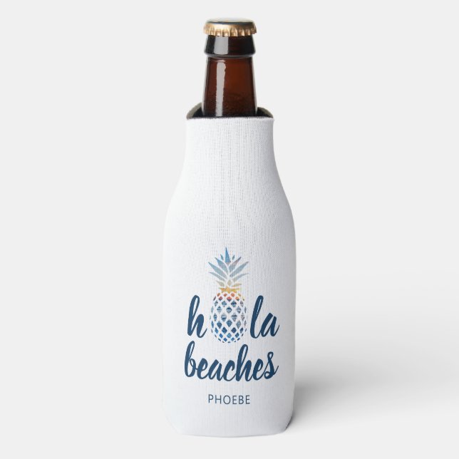 Ananas Beach Urlaub maßgeschneidert Flaschenkühler (Flaschenvorderseite)