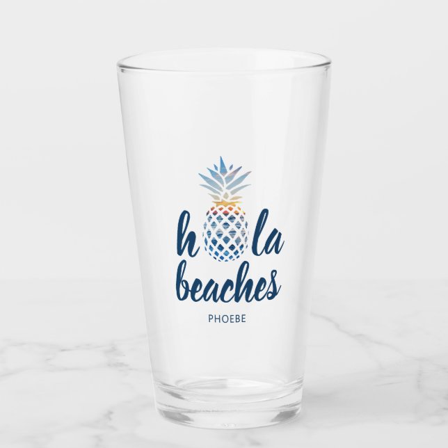 Ananas Beach Urlaub maßgeschneidert Glas (Vorderseite)