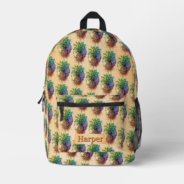 Ananas Bedruckter Rucksack (Vorderseite)