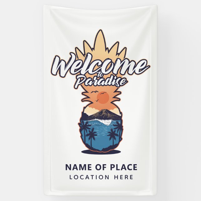 Ananas Begrüßen Sie benutzerdefinierten Text und F Banner (Vertikal)