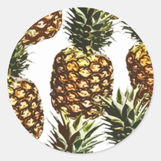 Ananas (BGC anpassbar) Runder Aufkleber (Vorderseite)
