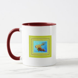 Ananas-, Birnen-, Apfel- und Weintrauben-Tasse Tasse